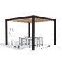 Pergola aluminium antraciet 'Stand Alone' 3,19 x 4,19 meter